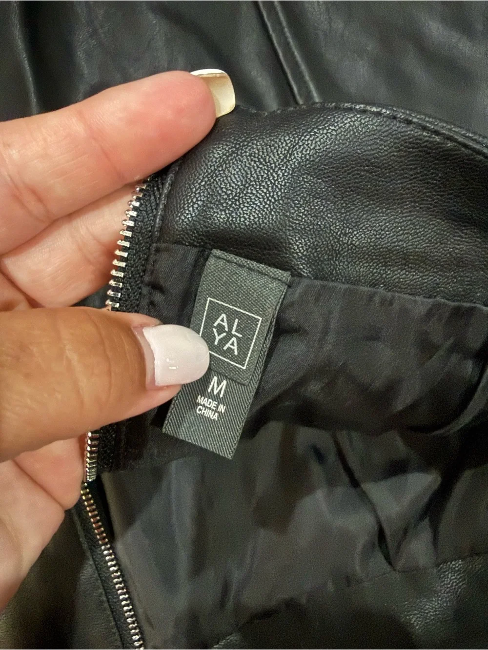 Black Faux Leather Mini Skirt - Women, Size Medium
